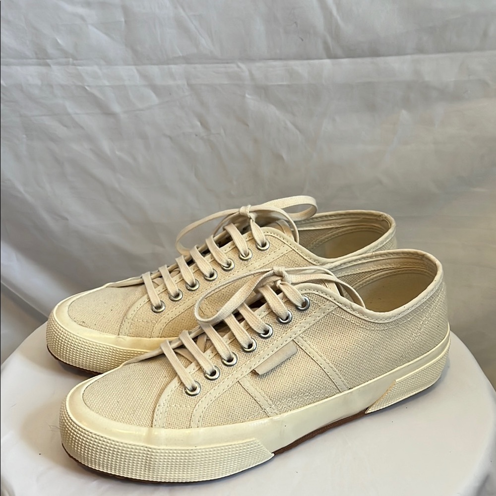 Superga Cream Sneakers Classic Canvas Style
